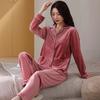 Pajamas women's winter island fleece thickened warm coral fleece autumn and winter flannel loungewear spring and autumn Korean version set