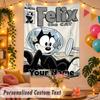 Felix the Cat Personalized Wall Tapestry Custom Name Text Polyester Hanging Decor Home Room