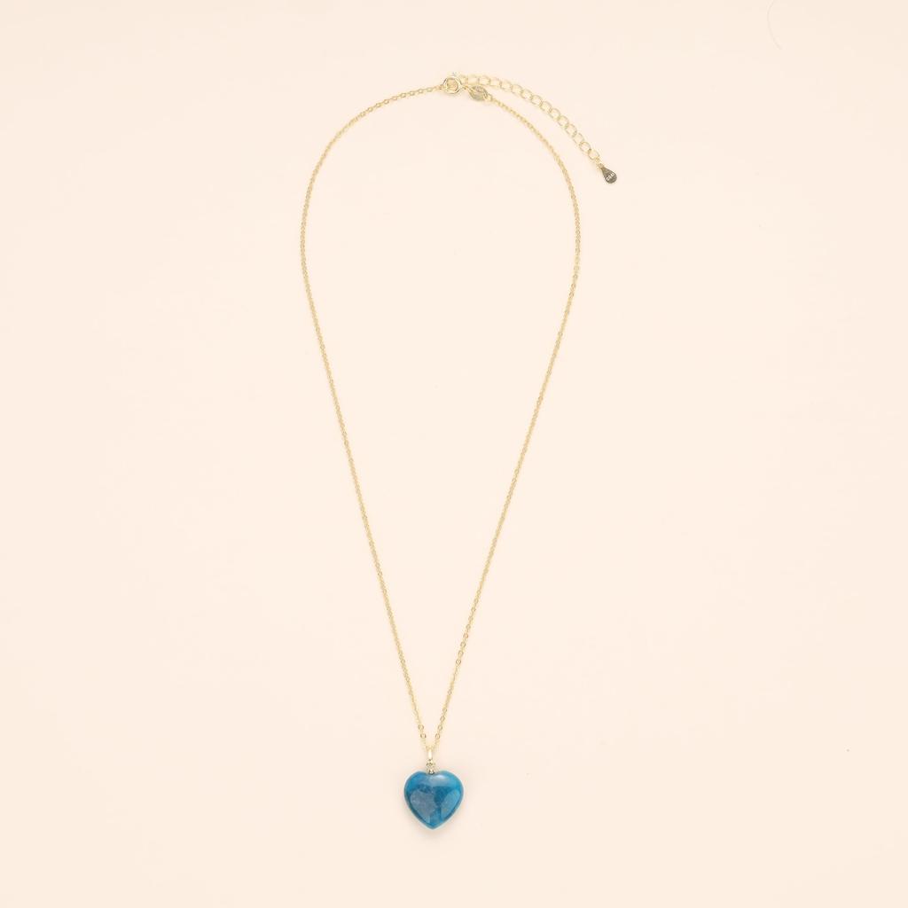 Small Heart Apatite Lucky Charm Necklace for Women [KOAI]