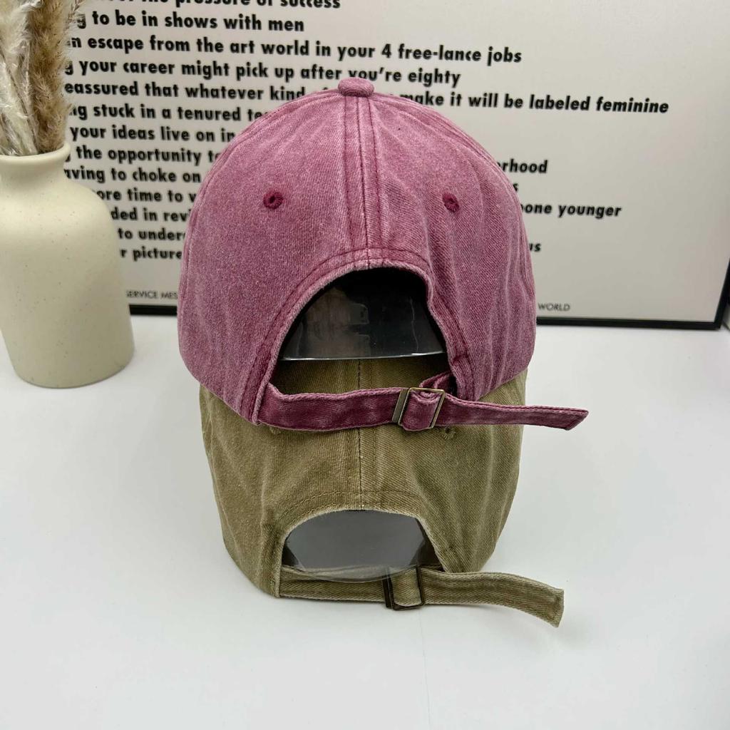 Spring and summer hat men's retro old washed denim baseball cap women's street versatile embroidered eagle sunshade cap