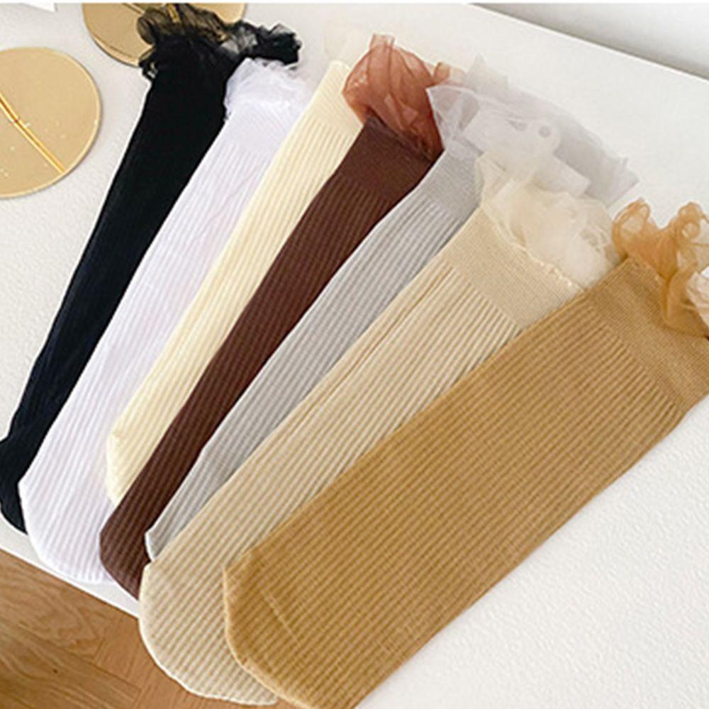 

Patchwork Breathable Mid-Tube Girls Gift Children Socks Pile Hosiery Velvet Korean Style Socks