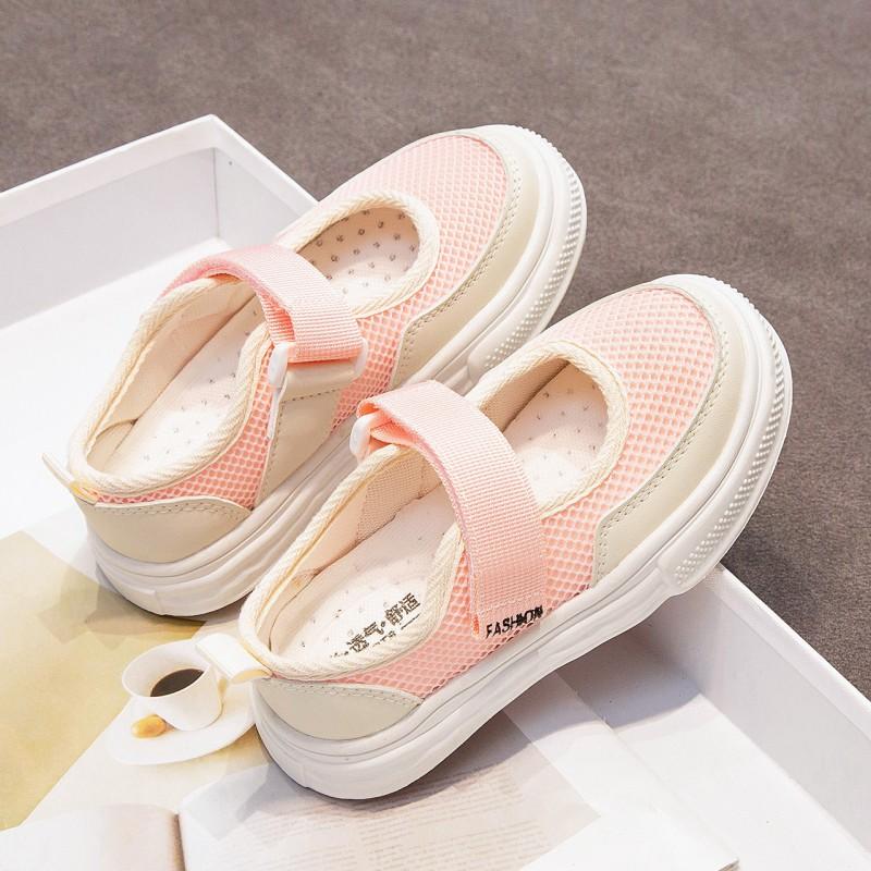 Kids Casual Sneakers School Outdoor Play Breathable Mesh Upper Non-Slip Sole Unisex Low Top Flat Shoes
