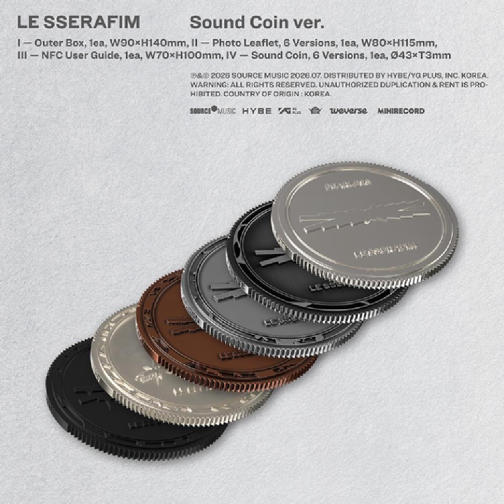 Предзаказ альбома LE SSERAFIM Sound Coin и POB Weverse 1st Mini Album FEARLESS