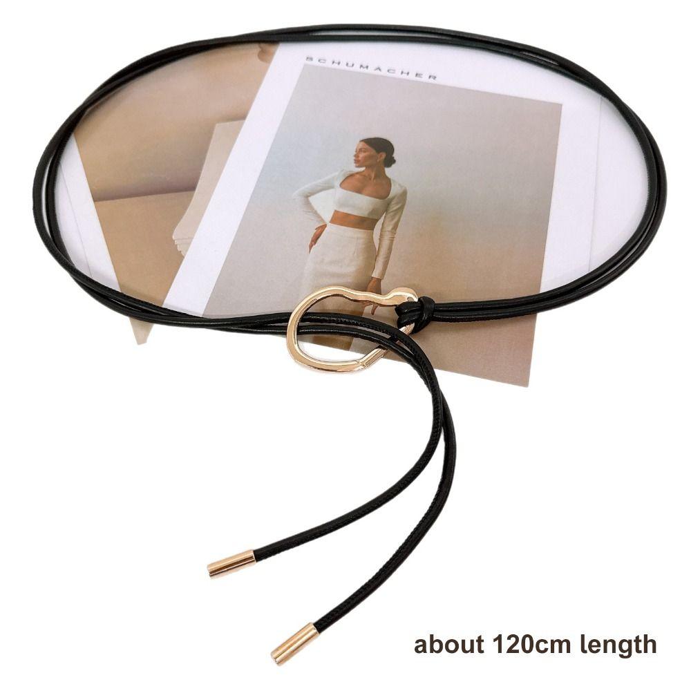 Stylish Slimming Leather Rope Waist Chain Multi-Use Versatile Waist-Cinching Belt Thin Rope Simple Skirts Waist Cover Party
