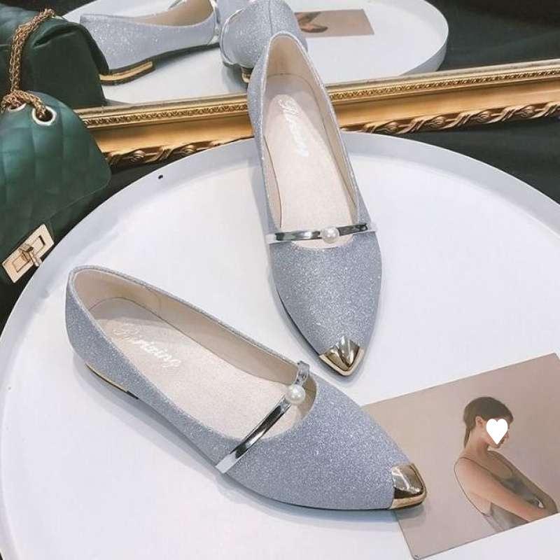 Single shoes women's spring and autumn 2025 new Korean version versatile fashion shallow mouth pointed flat shoes Doudou shoes maternity shoes