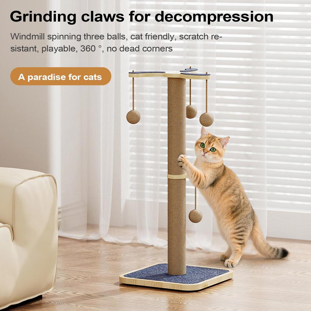 Scratching Post Tall Scratch Posts For Indoor Cats Interactive Toys Tower With Ball For Kitten Climbing Enrichment Boredom