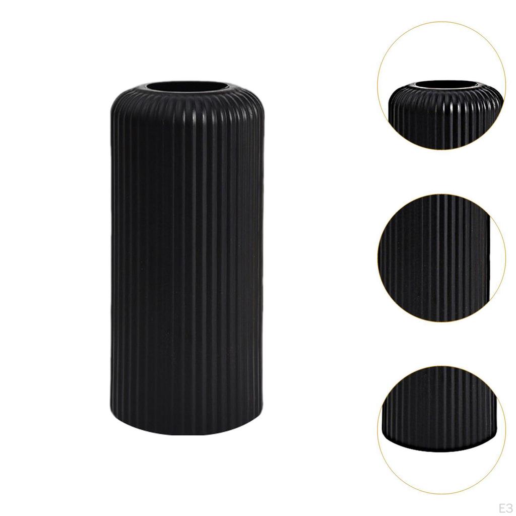 Striped Flower Vase Decorative Desktop Ornament Creative Floral Arrangement Display Plants