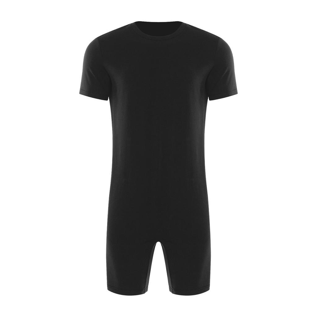 Mono Adaptable Antidesgarro Unisex Cuello Redondo Manga Corta Parte Inferior Corta Cremallera Trasera Mono de una Pieza