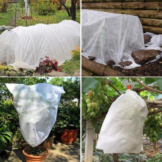 Winter Plant Cover Breathable Freeze Protection Pouch Reusable Frost Blanket with Zipper Drawstring for Outdoor Potted Plants Shrub