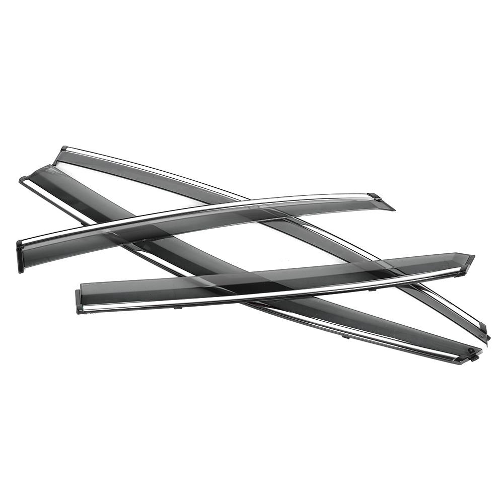 4pcs Side Window Visors Sun Rain Guard Vent Deflectors Fit for Nissan Sylphy 12 15 (Smoked)