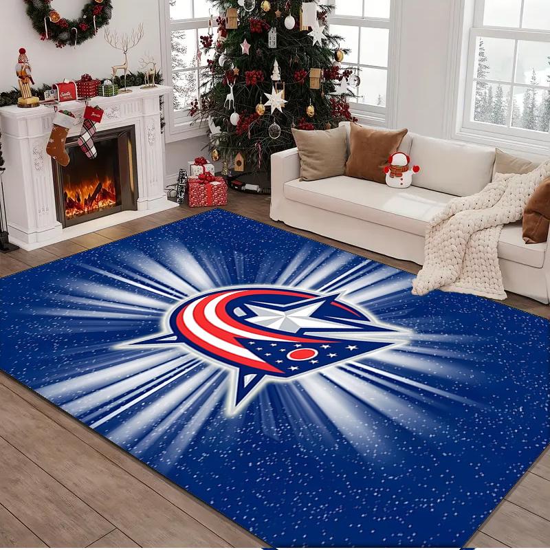 Blue Jackets Rug Area rug for Livingroom, Bedroom, Palyroom, Chair Rug, Office Rug, Floor mat, Large Size Fan Christmas Birthday gift
