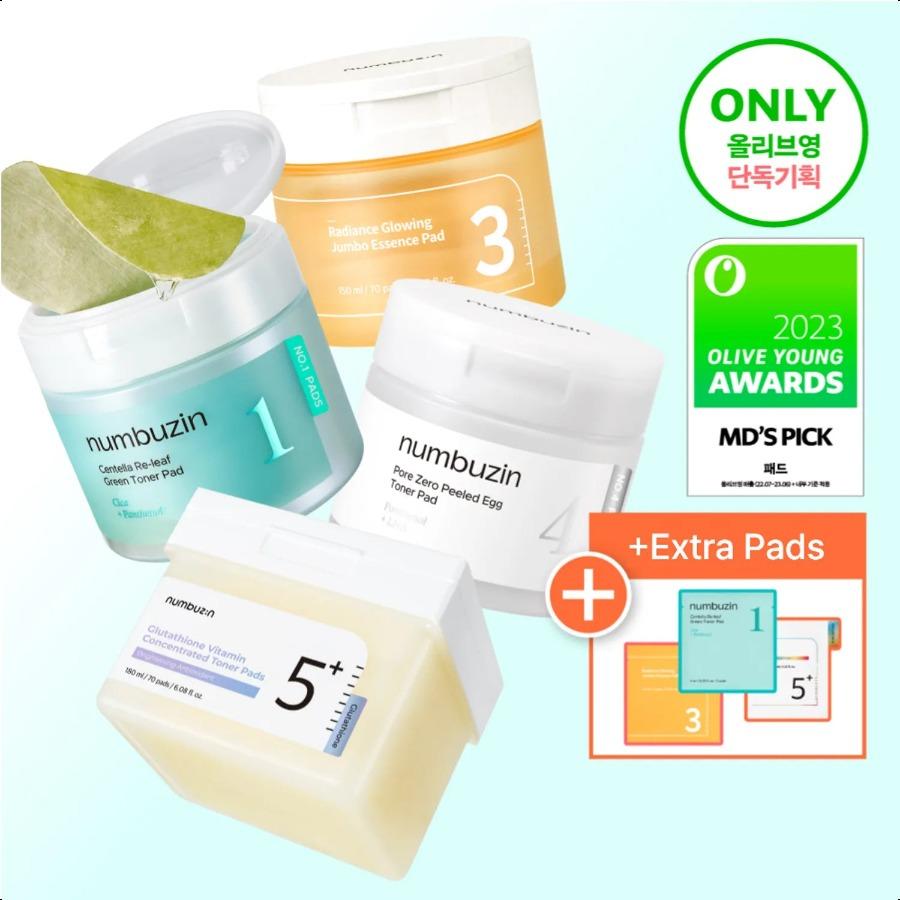 

numbuzin No.1-5 Toner Pad 70P Set (+10 Pads) [Choose 1] No.4 Pore Zero Peeled Egg