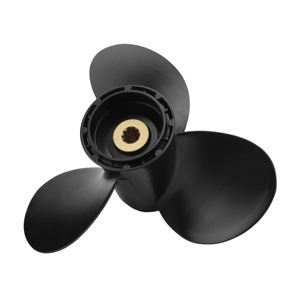 3 Blades Boat Motor Propeller 10 Splines Teeth Right Rotation 10in Pitch Replacement for SUZUKI 8‑20HP Outboard Engines
