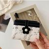 Print Flower Short Wallet Korean Style Folding Card Bag Retro PU Leather Card Holder  Outdoor