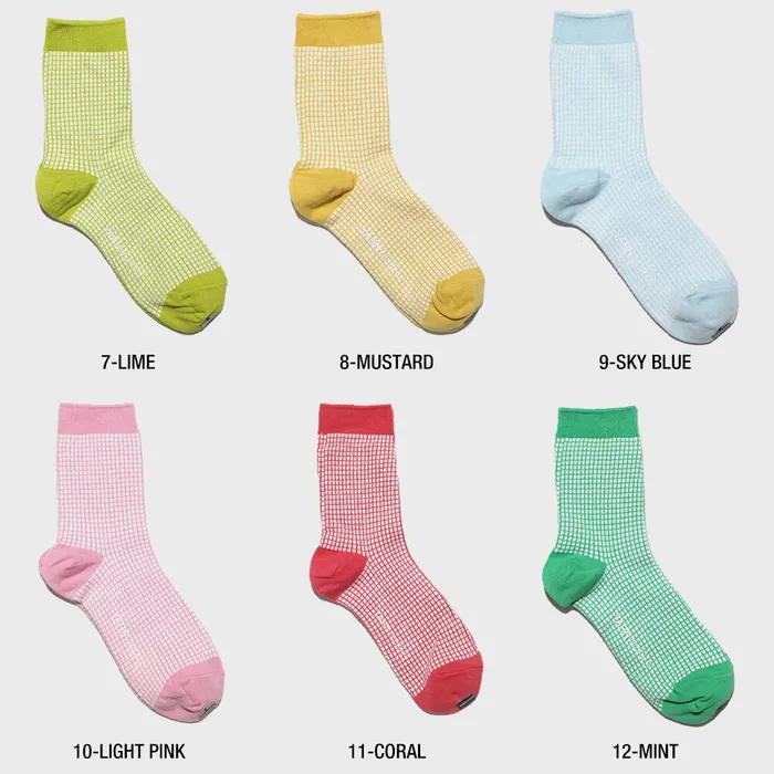 [Select Color][12 Colors] Work#1 / Check Pattern Fashion Socks