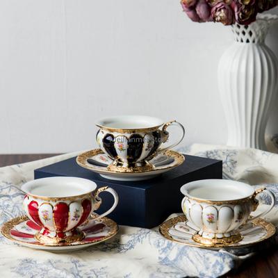 225ML Ceramiczny Kubek do Kawy Europejski Dwór Puchar Phnom Penh Luksusowy Popołudniowy Kubek Ceramiczny Latte z Kamelią Naczynia do Picia