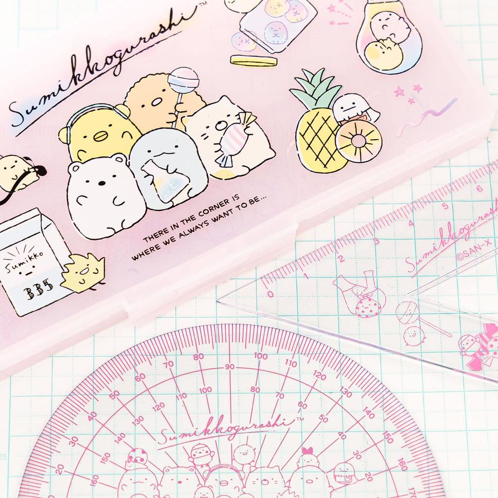 Sumikkogurashi Happy School Triangle Ruler Set SQ89002 San-X Ruler, Protractor, Ruler,