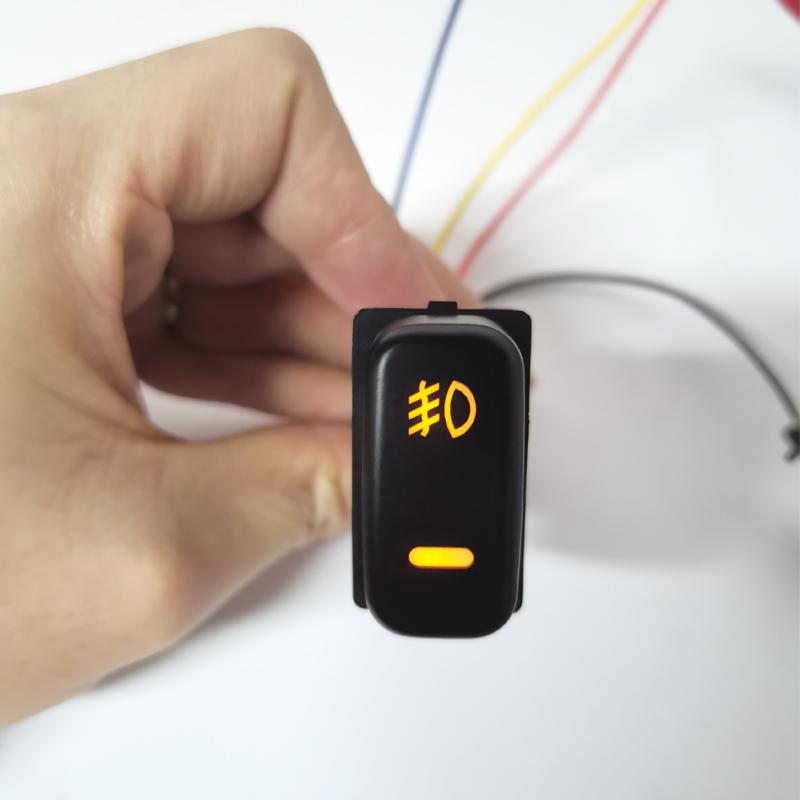 NHAUTP 1Pcs 4-Wire Car Fog Light Switch For Mitsubishi Pajero ASX Lancer Outlander 5Pin Controller Button Orange 12V
