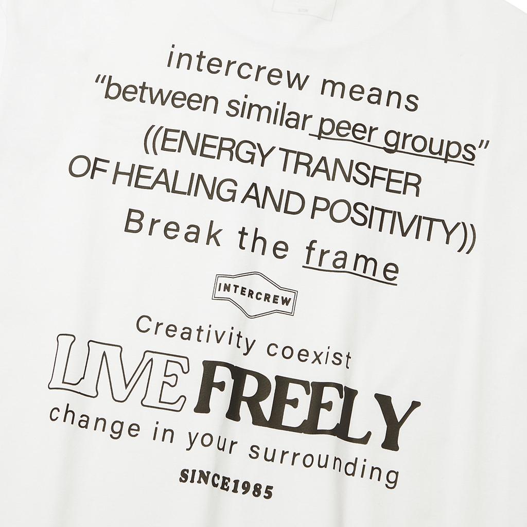 INTERCREW 1-Color Lettering Short Sleeve T-Shirt White Ita2Tr02Awh