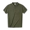 Men's Casual Retro Striped Polo Shirt: Short-Sleeved, Solid Color, Versatile Knitted Lapel T-Shirt