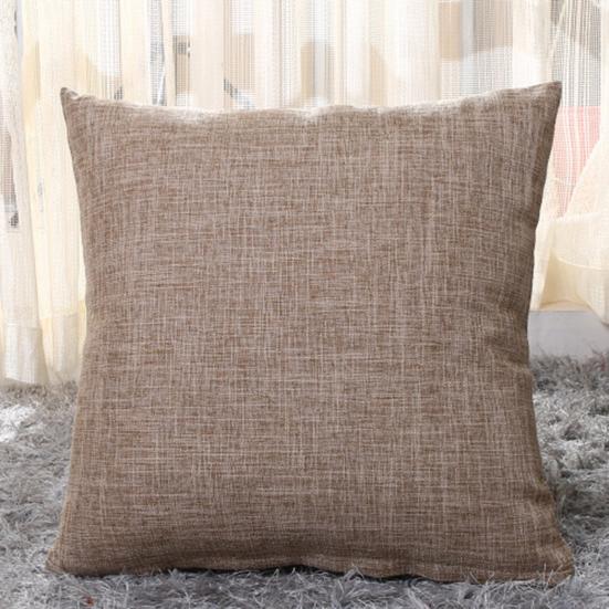 Square Linen Solid Color Soft Pillow Case Sofa Bed Cover Cushion Home