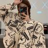 "Cute Dog Dachshund" ins cartoon spring and autumn striped pajamas women's cardigan long-sleeved loungewear autumn and winter suit