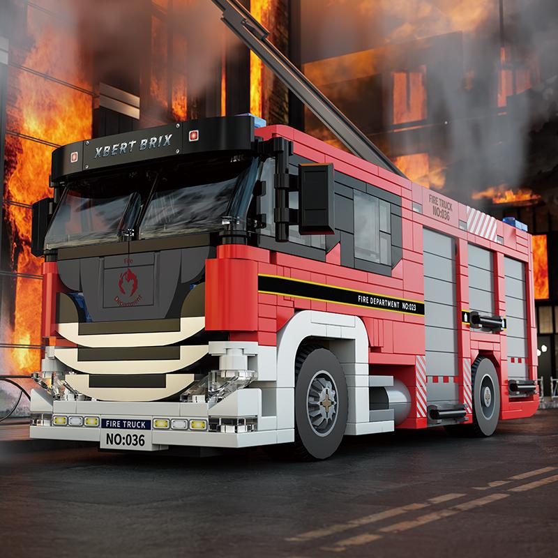 704PCS Fire Truck Building Blocks City Engineering Rescue Vehicle Model Bricks Educational DIY Toys Holiday Gifts For Kids