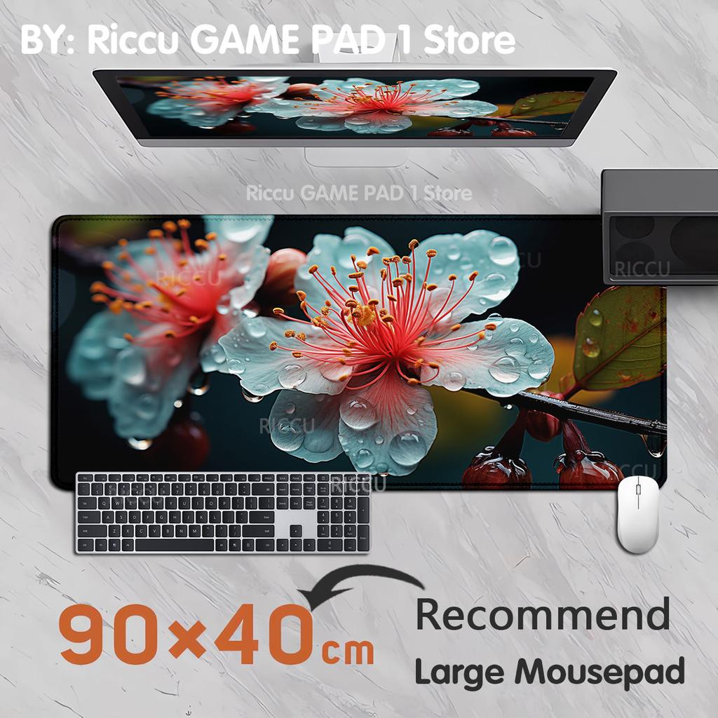 PC peripherals Anime vivid glass flower Mouse pad Desk XXL 400x800x2mm Gamer Keyboard Laptop Carpet Esports Non-slip rubber mat
