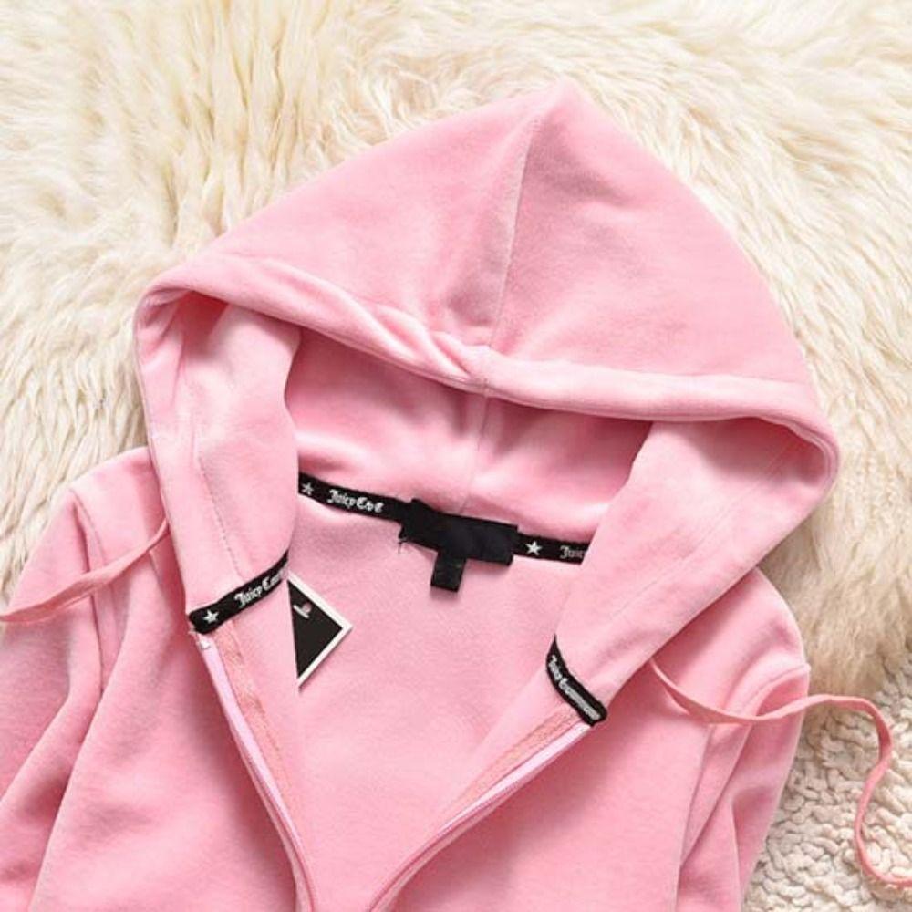 2Piece Sets Velvet Running Sets Long Sleeve Tracksuit Women Y2K Fashion Hooded Pants  Women