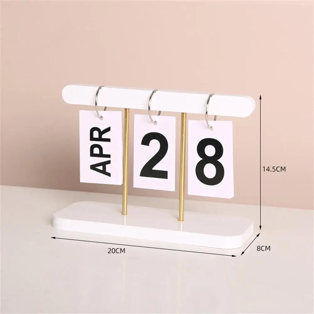 New Flip Wooden Perpetual Calendar Flip Month Date Display Desktop Schedule Planning Home Decoration Office Decor
