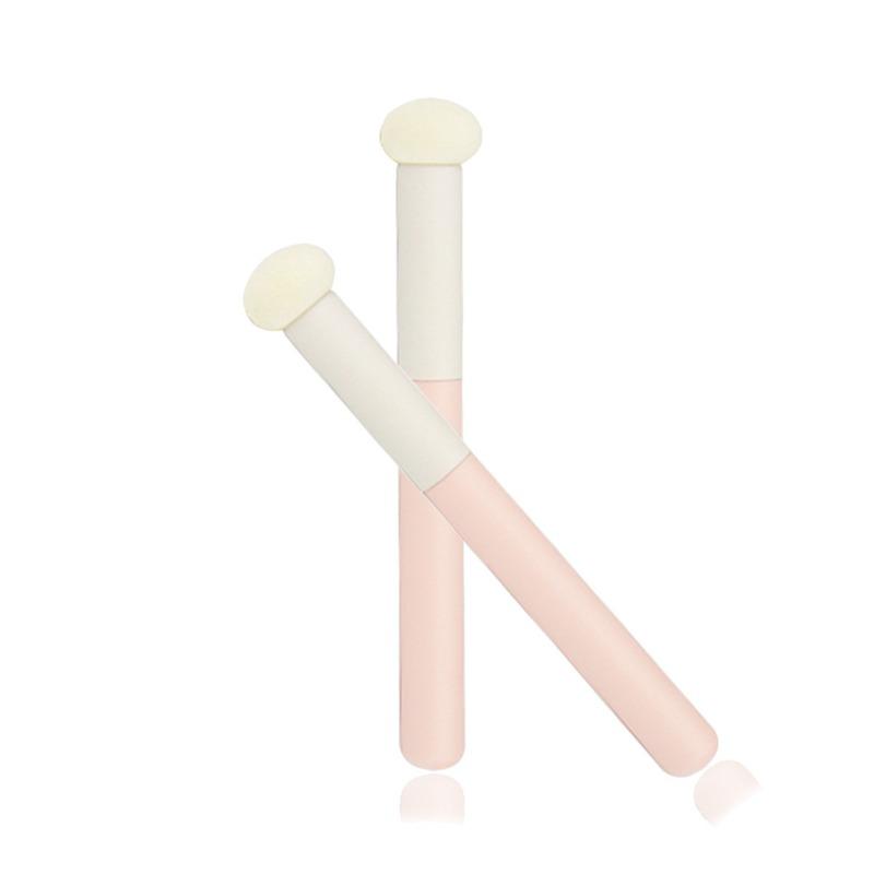 2Pcs Concealer Brush Pink Handle Small Sponge Concealer Makeup Brush Acne Conspirator Brush Beauty Tool Highlight Brush