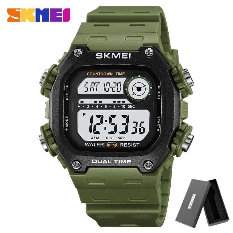SKMEI 2126 Alarm montre homme Back Light Dightal Countdown Sport Watches Mens Fashion 5Bar Waterproof Stopwatch Wristwatch