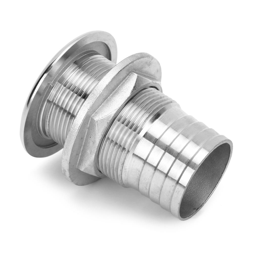 Wasserablassstopfen Durchgangsfitting Ablaufstutzen 316 Edelstahl für Marine Boot Yacht 1 1 2in Schlauch