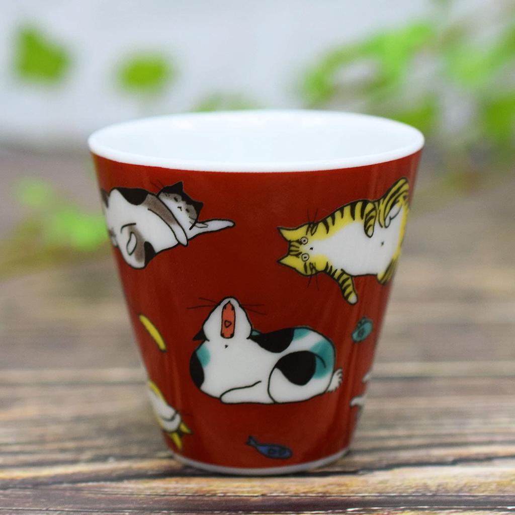 Washa No Kura Lucky Ochoko Sake Utensil Kutani Ware Cup Cup Cat Pottery Brand Japanese Tableware Choko Cup Made In Japan