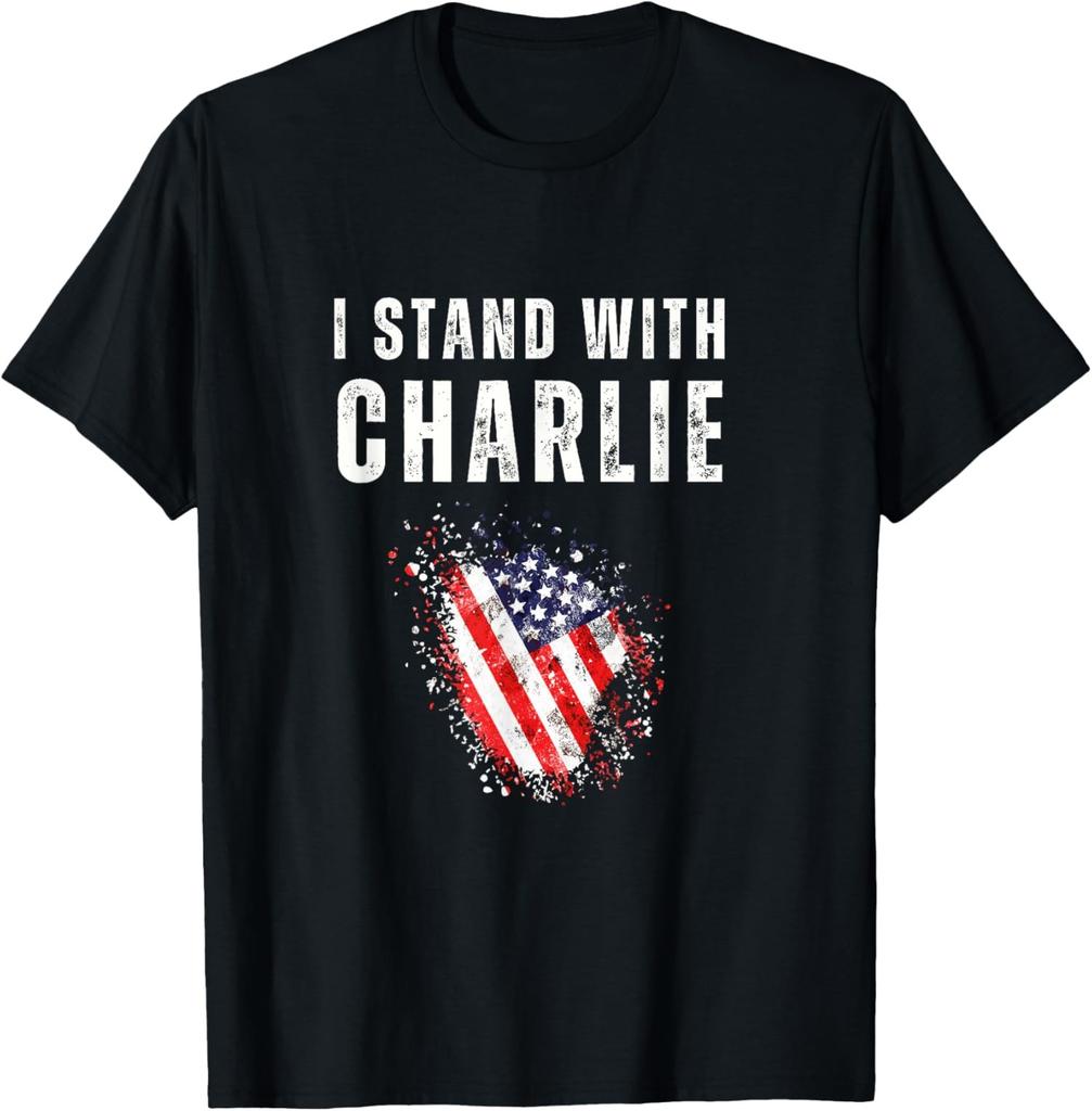 American Flag Patriot I Stand with Charlie Unisex T-Shirt