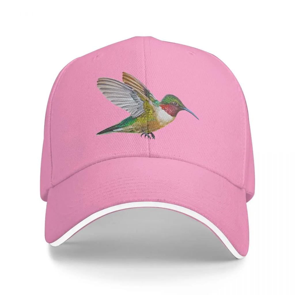 Ruby Throated Hummingbird Painting (no Background) Baseball Cap Ball Cap New In Hat Streetwear Girl Unisexs