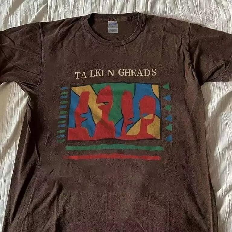 

Talking Heads band 90s Retro style Dark Chocolate short sleeve T shirt Reprint Unisex T-Shirt S