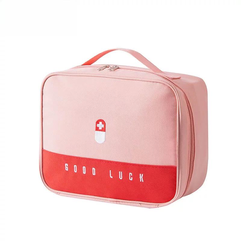 Portable First Aid Kit Bag, Dividers - Oxford Cloth Zippered Storage for Home Emergency, Travel & Outdoor (Empty Bag Only)