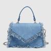 Vintage Denim Purse With Tassels For Daily Casual Use