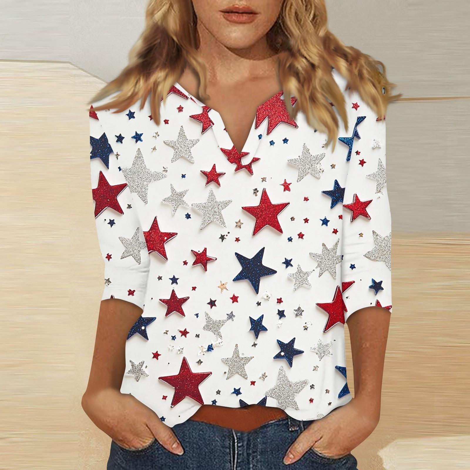 

Женская футболка с воротником-стойкой и рукавами 3/4 с принтом XL белый