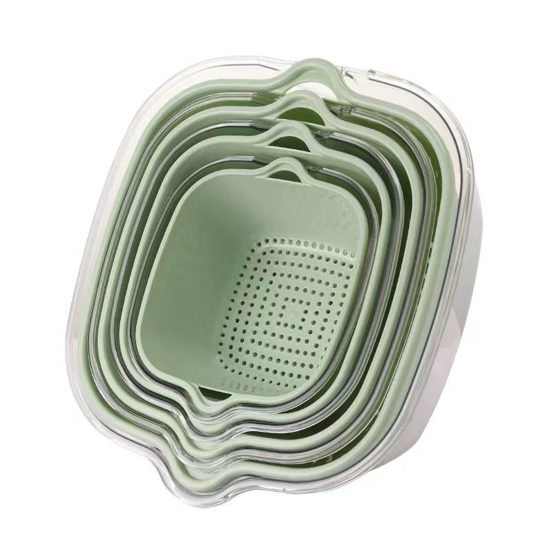 Vegetable Strainer Colander Kitchen Storage Tool Collapsible Drainer Silicone Drain Basket Fruit Vegetable Washing Basket