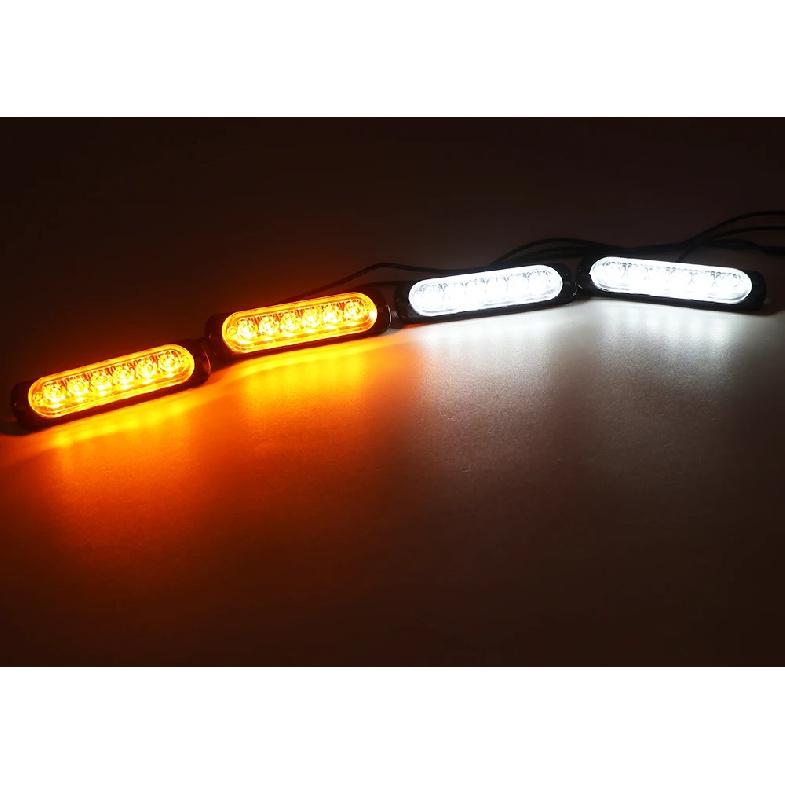 4 in 1 Car Front Grille Lighting Police LED Emergency Strobe Warning Lights Fireman Flash Beacon Signal Lamp Yellow White 12V