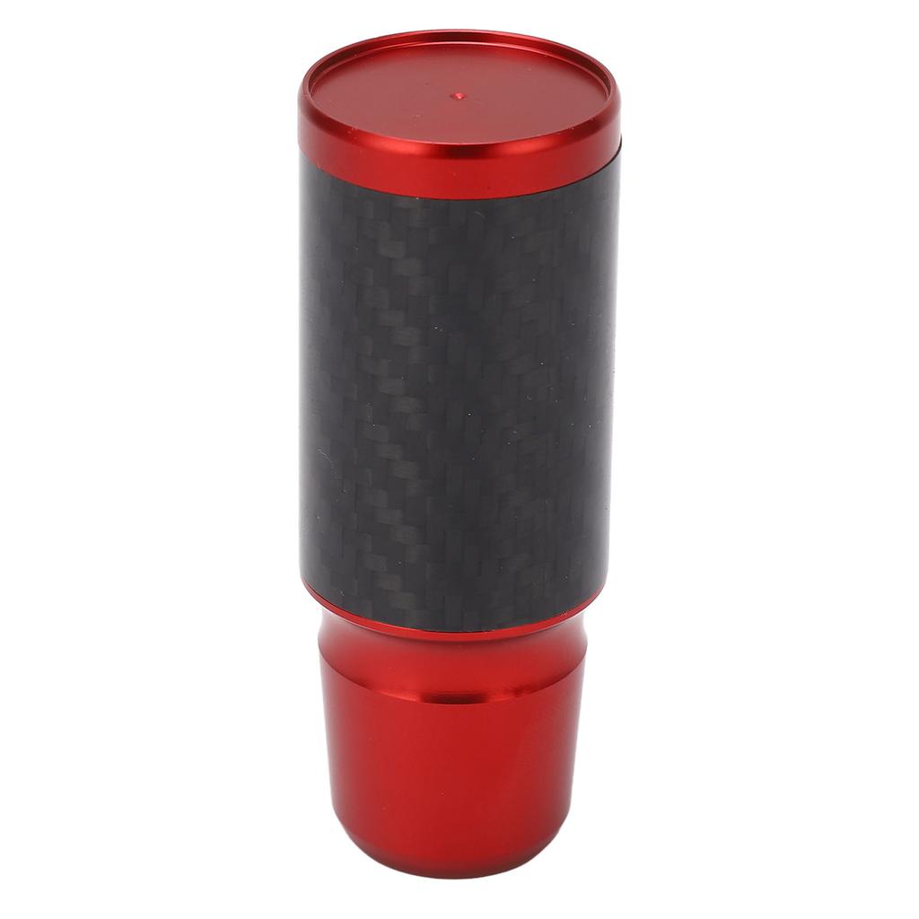 5 6 Speed Manual Gear Shifting Lever Knob Carbon Fiber Transmission Shifter Head with 3 Adapters for Vehicle
