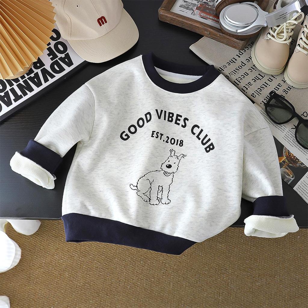 Winter Baby Cartoon Velvet Hoodie: Cozy, Trendy, Warm.