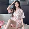 Sommerpyjama aus Eisseide im süßen Stil für Damen – kurzärmlige, coole und stylische Homewear