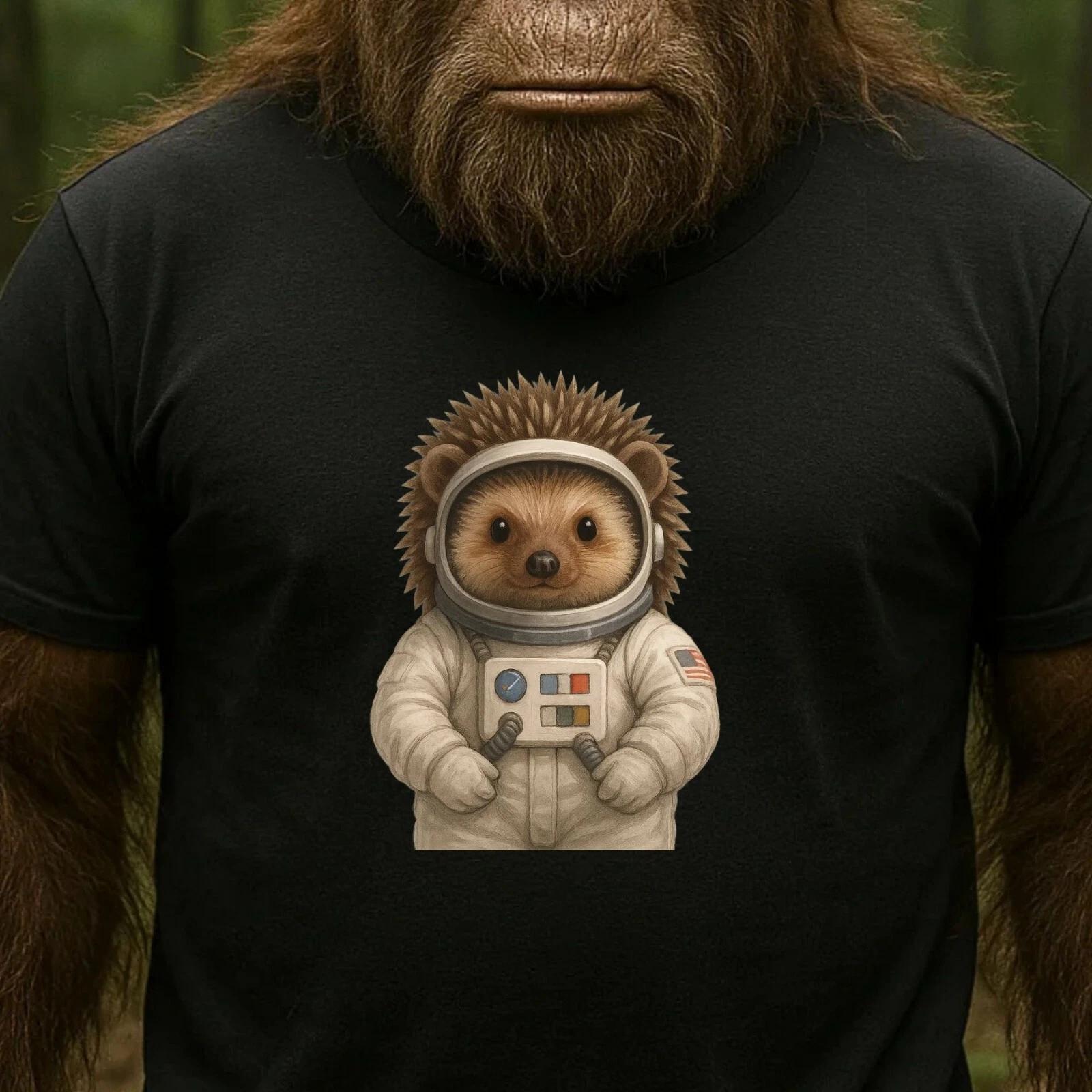 T-Shirt Herren Igel Astronaut Motiv Baumwolle Größe S bis 5XL XXXXL