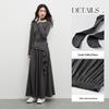 Elegant Pleated Top & A-line Skirt Set