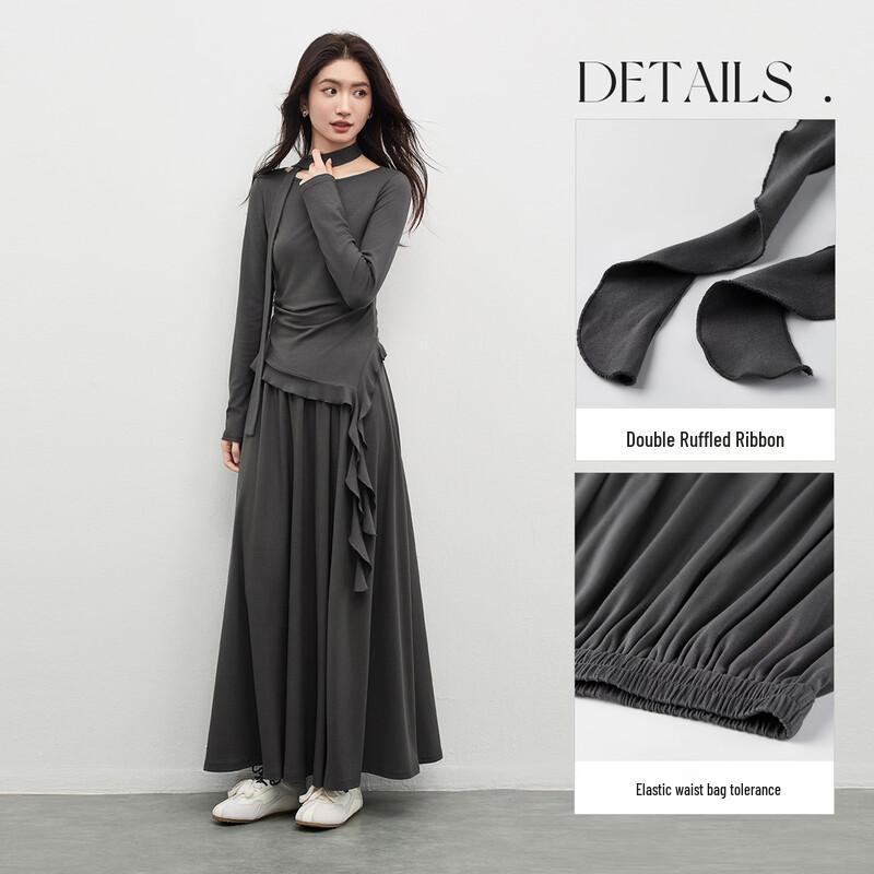 Elegant Pleated Top & A-line Skirt Set