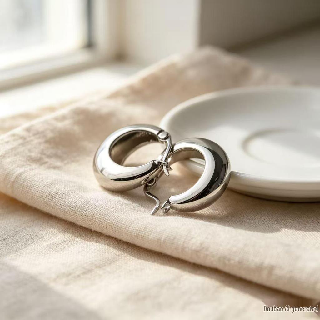 Korean High-End Circle Ear Clips: Stylish, Simple, and Versatile Earrings with a Unique Personality
