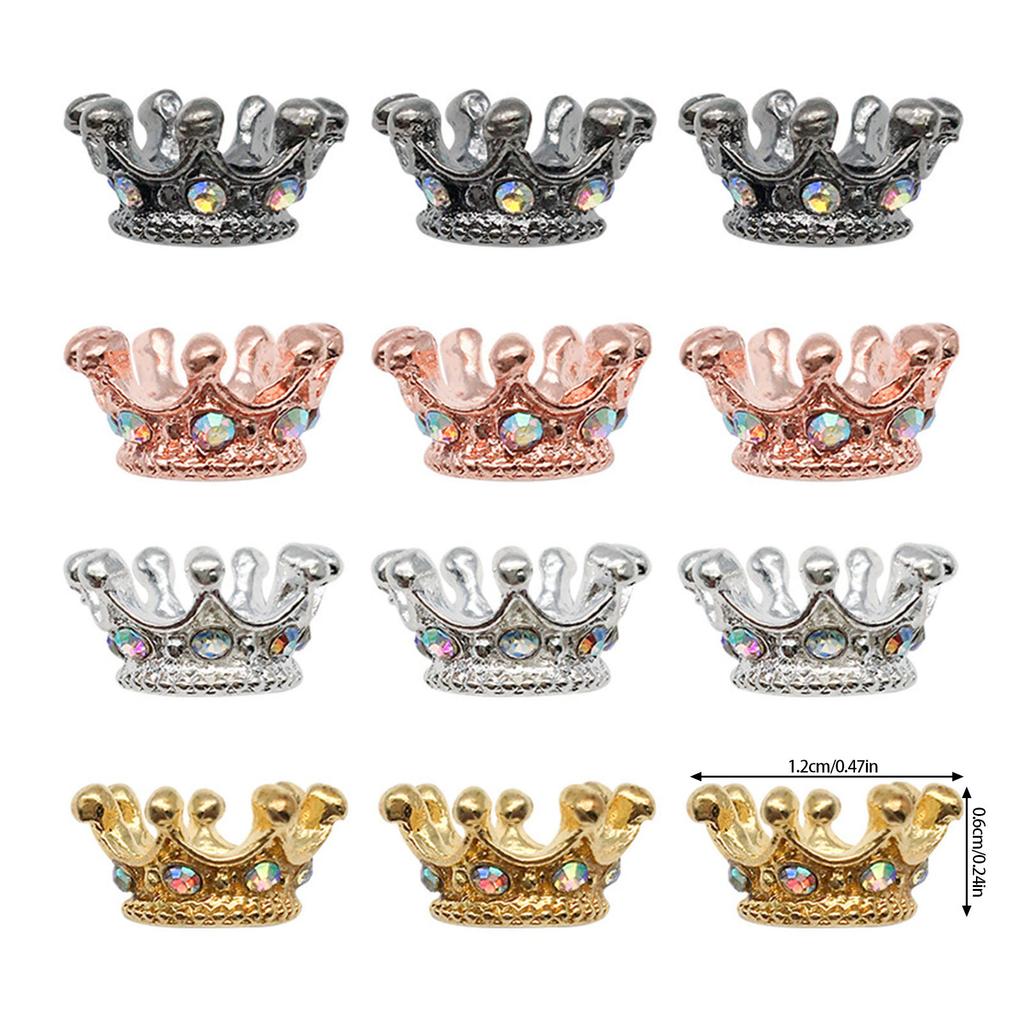 Elegant 6x12mm Crown Shape Beads Jewelry Crafting Supplies Alloy Texture for Necklace Bracelet Chain Accessories